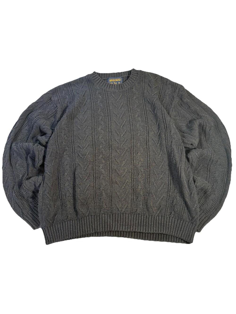 Vintage Woolrich Sweater Men’s XL Cable Knit Chunky Grandpa Gradient Fisherman
